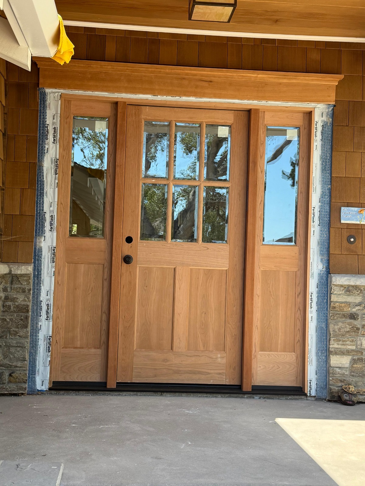 Custom craftsman entry door with sidelights